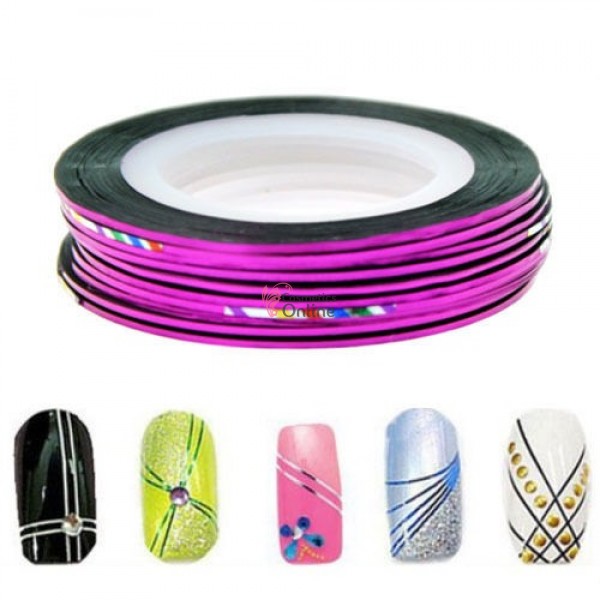 Banda decorativa de unghii 1mm Roz Fuchsia